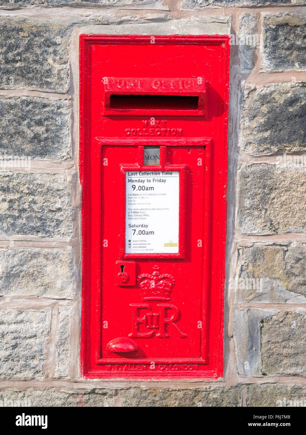 Post box inset into wall Stock Photo