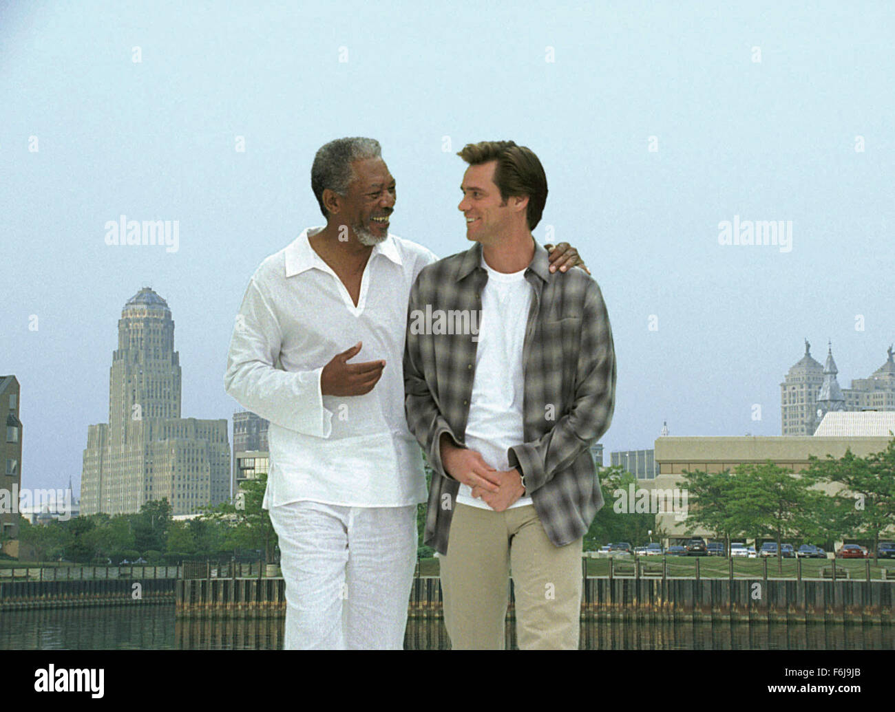 Apr 05, 2003; Hollywood, CA, USA; Actors JIM CARREY (Bruce Nolan) and