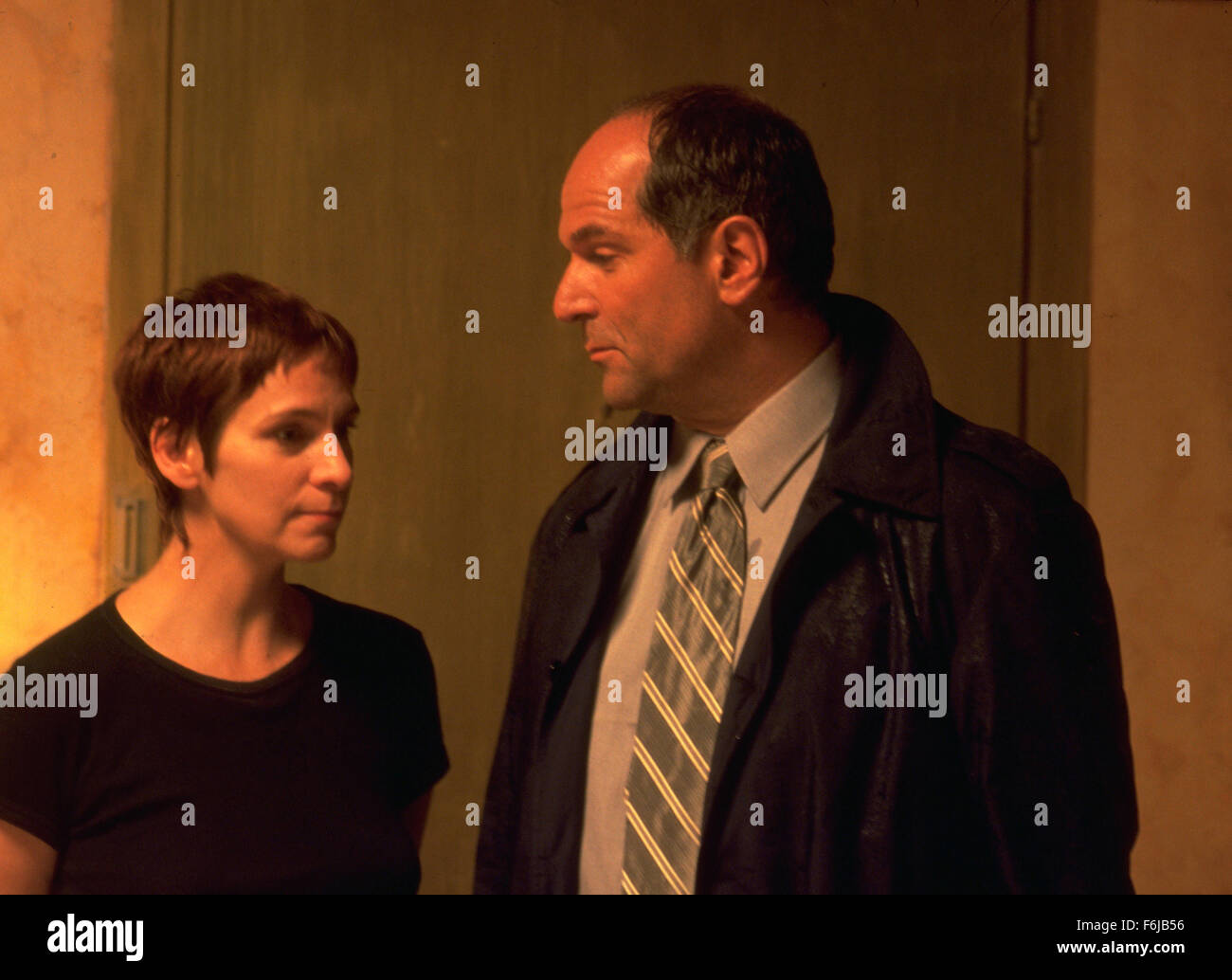 May 14, 2003; Bucharest, Romania; Actors AMANDA PLUMMER as Simone and JOHN KAPELOS as Det. Gary Dumars in 'Mimic: Sentinel'. Directed by J.T. Petty. Stock Photo