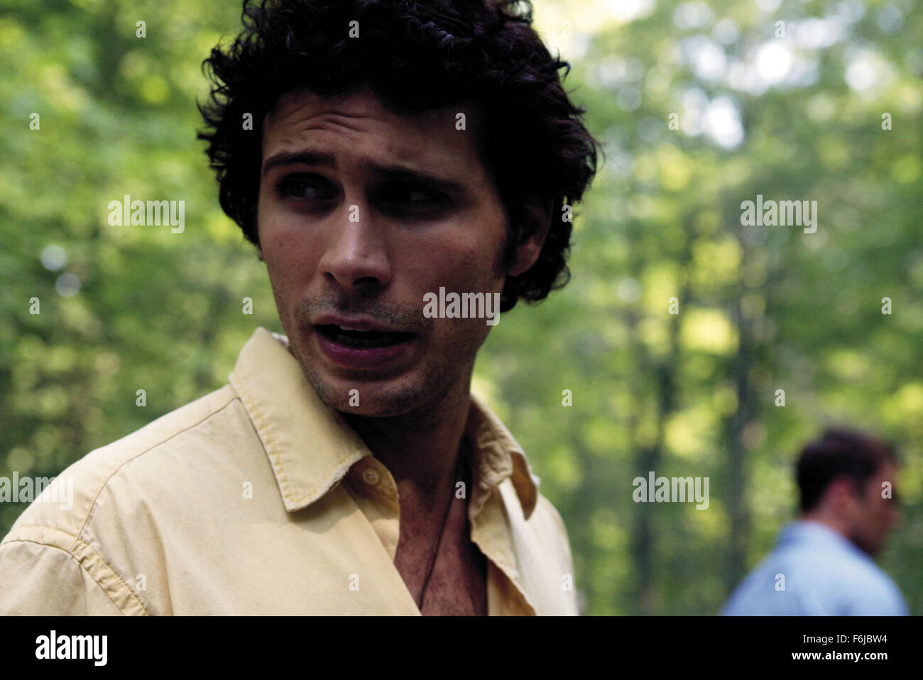 RELEASE DATE: May 20, 2003 . MOVIE TITLE: Wrong Turn. STUDIO: Ontario, CANADA . PLOT: Six people find themselves trapped in the woods of West Virginia, hunted down bycannibalistic mountain men grossly disfigured through generations of in-breeding. PICTURED: JEREMY SISTO as SCOTT. Stock Photo