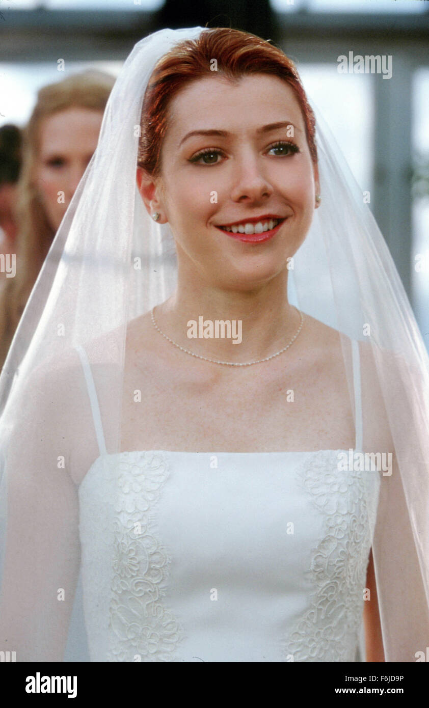 RELEASE DATE: July 24, 2003. MOVIE TITLE: American Wedding. STUDIO: Universal Studios. PLOT: The third film in the American Pie series deals with the wedding of Jim and Michelle and the gathering of their families and friends, including Jim's old friends from high school and Michelle's little sister. PICTURED: ALYSON HANNIGAN as Michelle Flaherty. Stock Photo