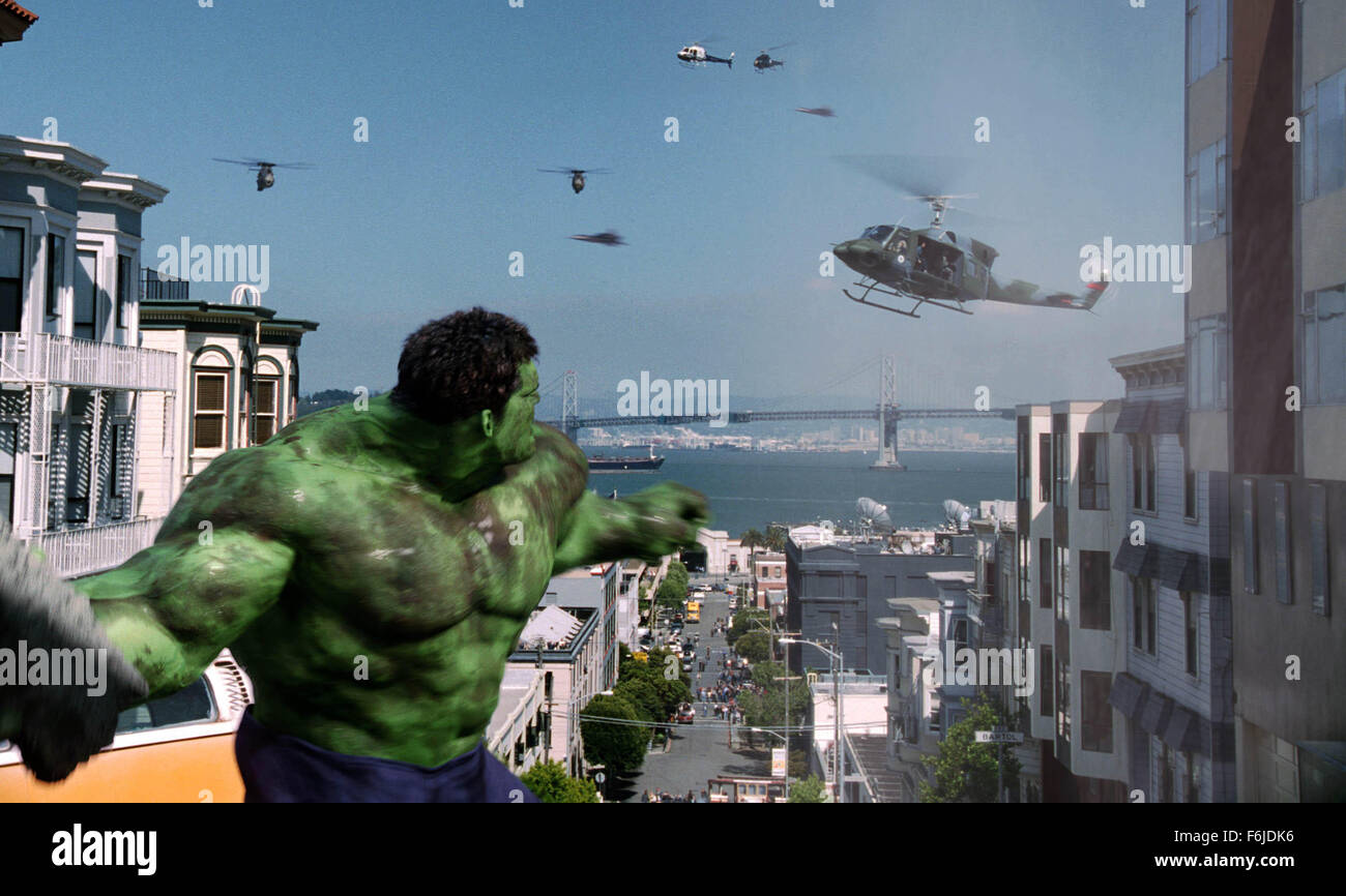Jun 17, 2003; Toronto, Ontario, Canada; Eric Bana plays Dr. Bruce Banner, the human alter ego of the computer-generated Hulk, while the spectrally grizzled Nick Nolte, plays Banner's revengeful father. Stock Photo