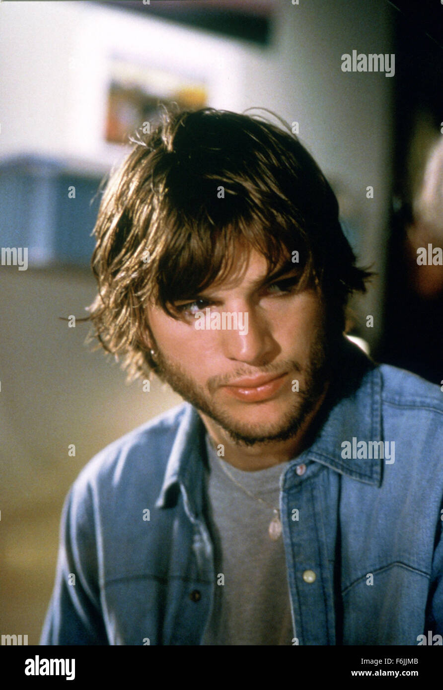 RELEASE DATE: January 23, 2004. MOVIE TITLE: The Butterfly Effect. STUDIO: BenderSpink. PLOT: A young man blocks out harmful memories of significant events of his life. As he grows up, he finds a way to remember these lost memories and a supernatural way to alter his life. PICTURED: ASHTON KUTCHER star as Evan Treborn. Stock Photo