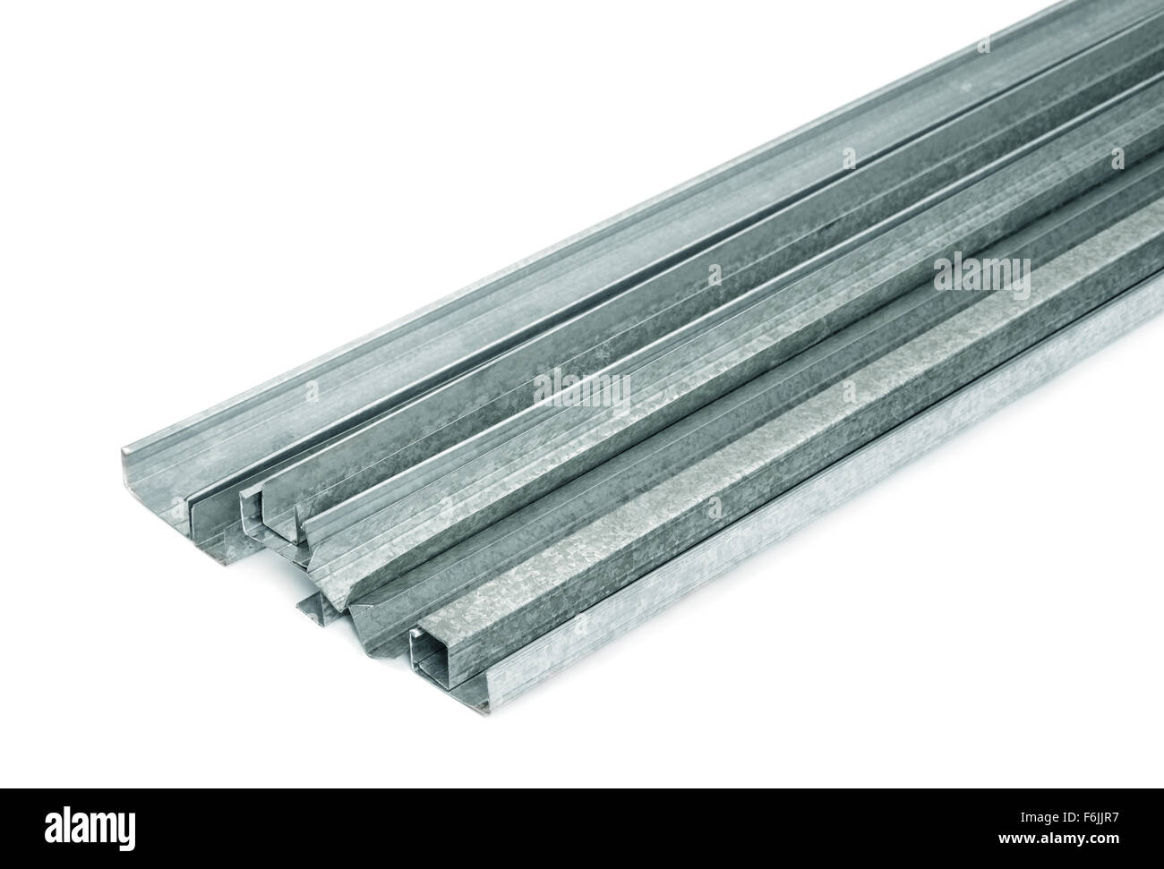 Close up of metal drywall profiles Stock Photo