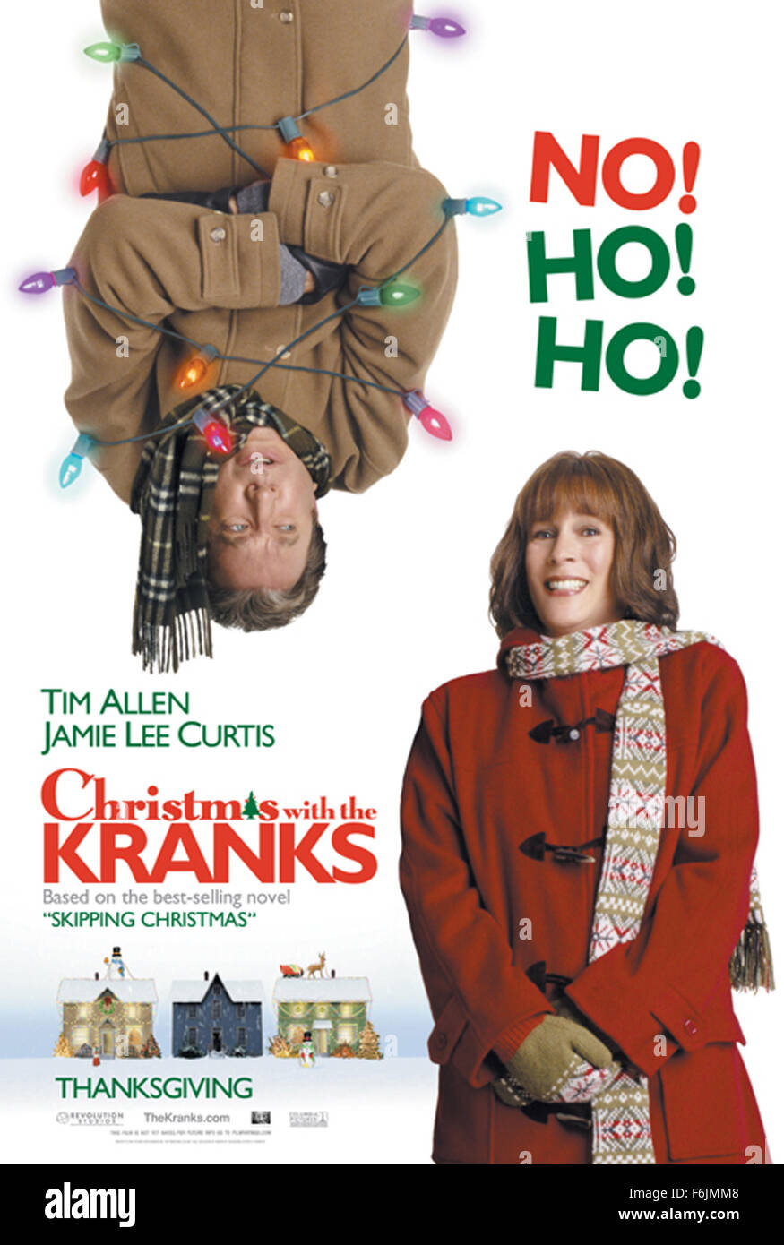 RELEASE DATE: November 24, 2004. MOVIE TITLE: Christmas with the Kranks. STUDIO: Revolution Studios. PLOT: Luther Krank is fed up with the commerciality of Christmas; he decides to skip the holiday and go on a vacation with his wife instead. But when his daughter decides at the last minute to come home, he must put together a holiday celebration. PICTURED: TIM ALLEN as Luther Krank and JAMIE LEE CURTIS as his wife Nora. Stock Photo