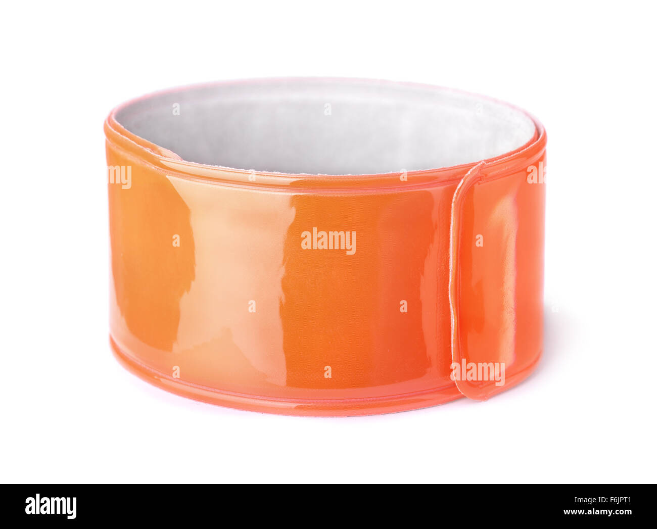 Orange reflective snap band isolated on white Stock Photo