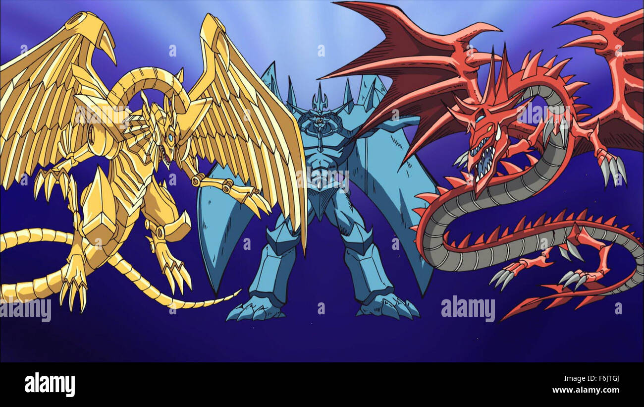 Sep 08, 2004; File Unknown; Characters SILFER THE SKY DRAGON, WINGED DRAGON OF RA and OBELISK THE TORMENTOR in the animated adventure 'Yu-Gi-Oh.' Stock Photo