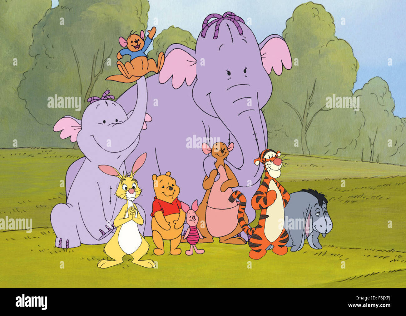 RELEASE DATE: February 11, 2005   MOVIE TITLE: Pooh's Heffalump Movie   STUDIO: Walt Disney Pictures   PLOT: A heffalump is heard trumpeting in the hundred acre woods. Winnie the Pooh, Tigger, and Piglet are scared and rush to Rabbit's house for advice. Roo joins them and they all agree that Heffalumps are nearby after finding a huge footprint. They decide to set out on an expedition to catch the Heffalump. Roo is not allowed to come along because he is too little. Directed by Frank Nissen.   PICTURED: Still from the movie.   (Credit Image: c Walt Disney Pictures/Entertainment Pictures/PRE Stock Photo