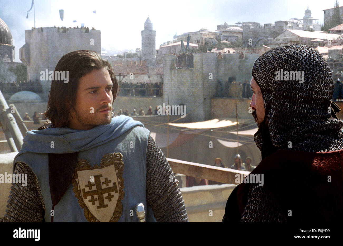 RELEASE DATE: May 6, 2005   MOVIE TITLE: Kingdom of Heaven   STUDIO: 20th Century Fox   PLOT: Balian of Ibelin travels to Jerusalem during the crusades of the 12th century, and there he finds himself as the defender of the city and its people. Directed by Ridley Scott.   PICTURED: ORLANDO BLOOM as Balian de Ibelin and MARTIN HANCOCK as Gravedigger.   (Credit Image: c 20th Century Fox/Entertainment Pictures) Stock Photo