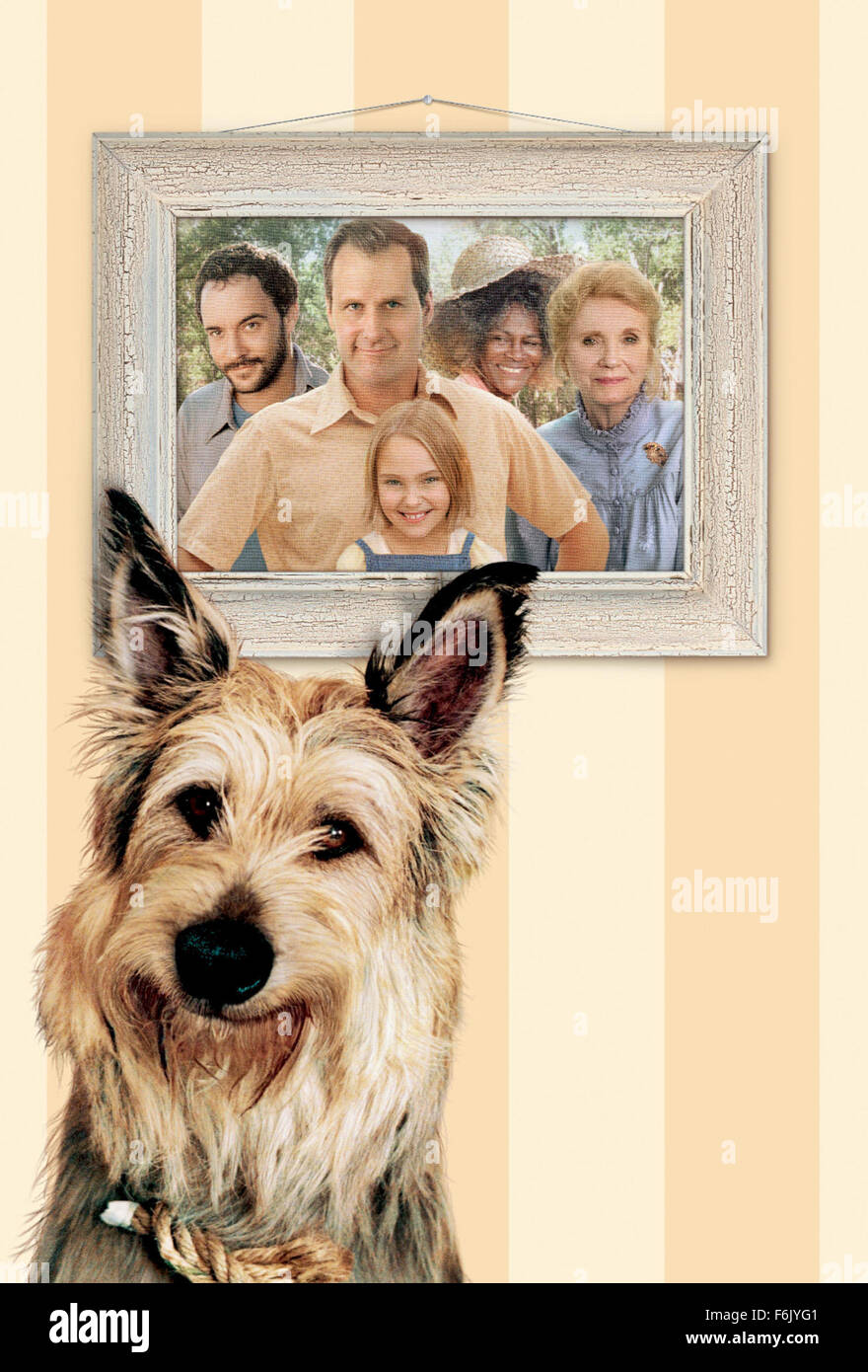 RELEASE DATE: February 18, 2005.   MOVIE TITLE: Because of Winn-Dixie.   STUDIO: 20th Century Fox.   PLOT: A 10-year-old girl, abandoned by her mother when she was three, moves to a small town in Florida with her father, a preacher. While there, she adopts a stray dog whom she names after the local supermarket where he was found. With her goofy pooch by her side, she meets an eclectic group of townspeople and rekindles an almost lost relationship with her father. Directed by Wayne Wang.   PICTURED: Poster art.   (Credit Image: c 20th Century Fox/Entertainment Pictures) Stock Photo