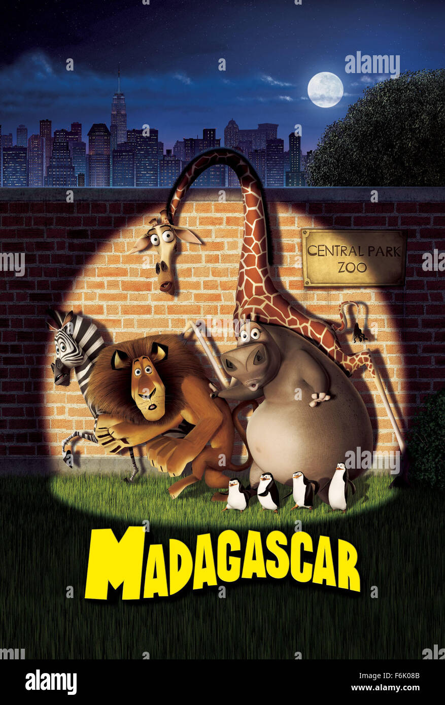 RELEASE DATE: May 27, 2005. MOVIE TITLE: Madagascar. STUDIO: DreamWorks SKG. PLOT: At New York's Central Park Zoo, a lion, a zebra, a giraffe, and a hippo are best friends and stars of the show. But when one of the animals goes missing from their cage, the other three break free to look for him, only to find themselves reunited ... on a ship en route to Africa. When their vessel is hijacked, however, the friends, who have all been raised in captivity, learn first-hand what life can be like in the wild. PICTURED: . Stock Photo
