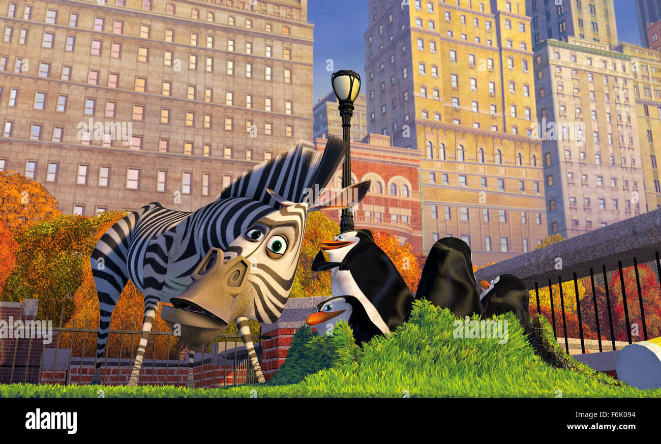 RELEASE DATE: May 27, 2005. MOVIE TITLE: Madagascar. STUDIO: DreamWorks SKG. PLOT: At New York's Central Park Zoo, a lion, a zebra, a giraffe, and a hippo are best friends and stars of the show. But when one of the animals goes missing from their cage, the other three break free to look for him, only to find themselves reunited ... on a ship en route to Africa. When their vessel is hijacked, however, the friends, who have all been raised in captivity, learn first-hand what life can be like in the wild. PICTURED: CHRIS ROCK voice of Marty. Stock Photo