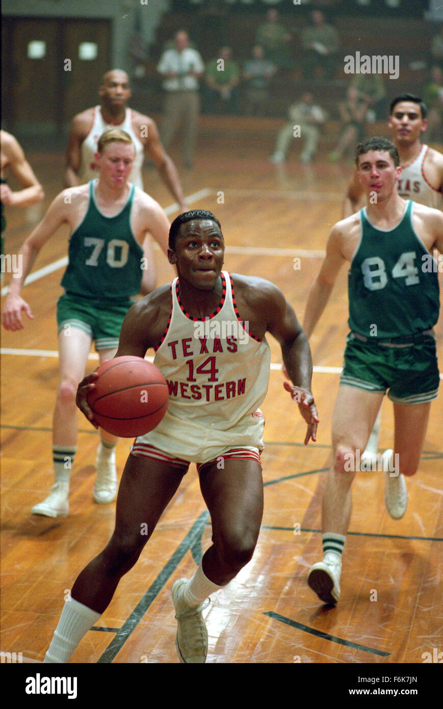 RELEASE DATE: Jan 11, 2006;STUDIO: Walt Disney Pictures. PLOT: In 1966, Texas Western coach Don Haskins led the first all-black starting line-up for a college basketball team to the NCAA national championship. PICTURED: DEREK LUKE as Bobby Joe Hill. Stock Photo