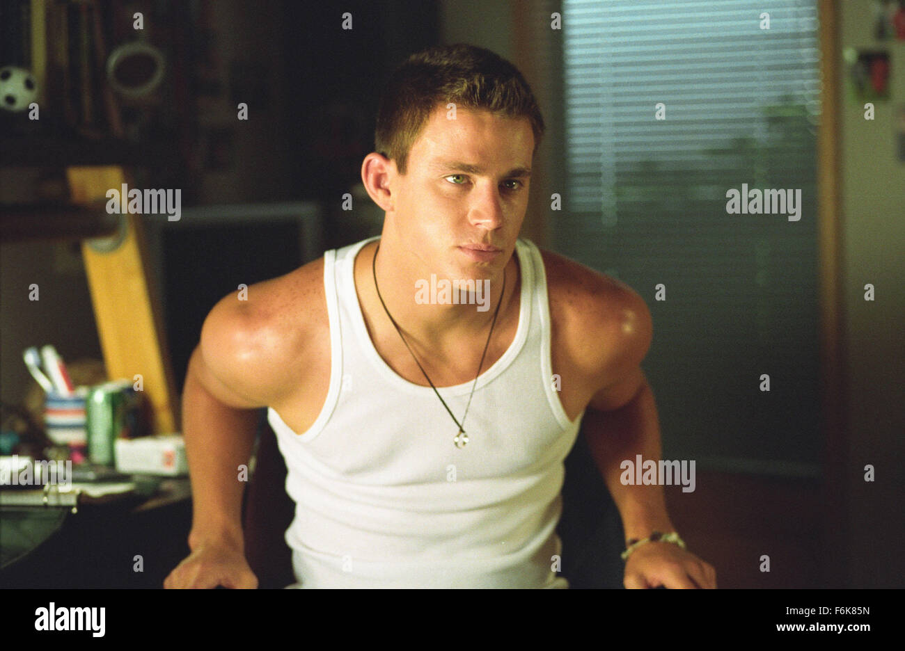 RELEASE DATE: March 17, 2006. MOVIE TITLE: She's the Man. STUDIO: DreamWorks. PLOT: When her brother decides to ditch for a couple weeks in London, Viola heads over to his elite boarding school, disguises herself as him, and proceeds to fall for one of her soccer teammates. PICTURED: CHANNING TATUM as Duke. Stock Photo