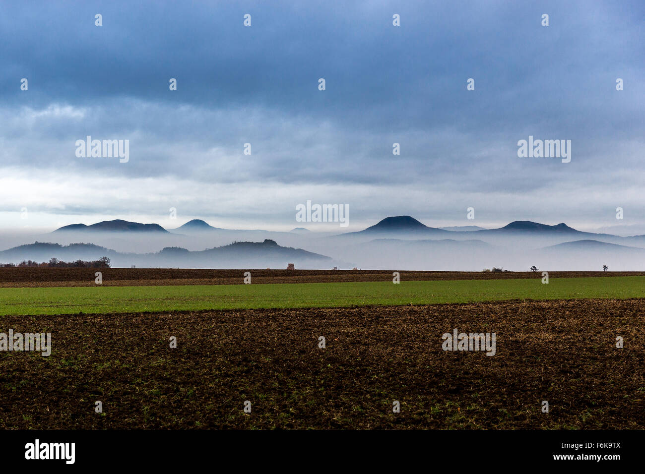 fog, Most, Chomutov, Mostecka panev, hills, nature, cloudy Stock Photo -  Alamy