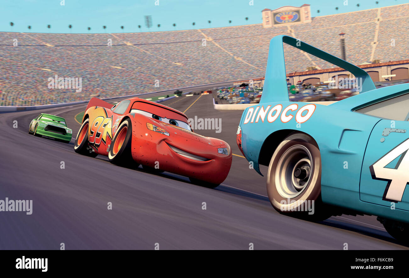 RELEASE DATE: March 14, 2006. MOVIE TITLE: Cars. STUDIO: Walt Disney  Pictures, Pixar Animation Studios. PLOT: While traveling to California for  the dispute of the final race of the Piston Cup against