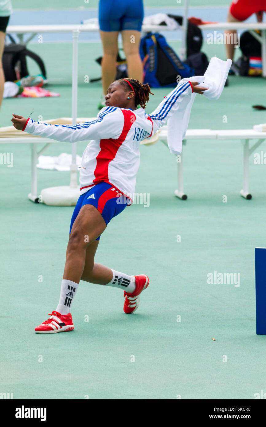 Alexie Alaïs of France,Javelin throw  IAAF World Junior Athletics Championships, 2012 in Barcelona, Spain. Stock Photo