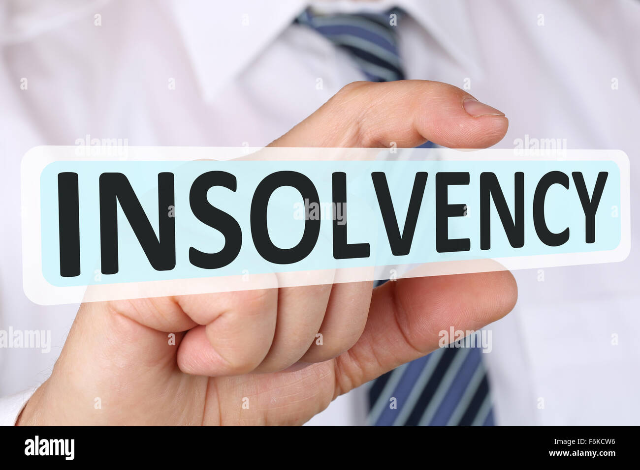 Businessman business concept with insolvency insolvent crisis bankrupt financial Stock Photo