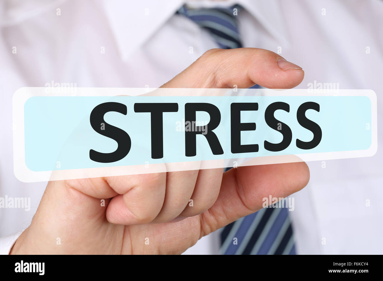 Businessman business concept with stress stressed burnout relaxed at work Stock Photo