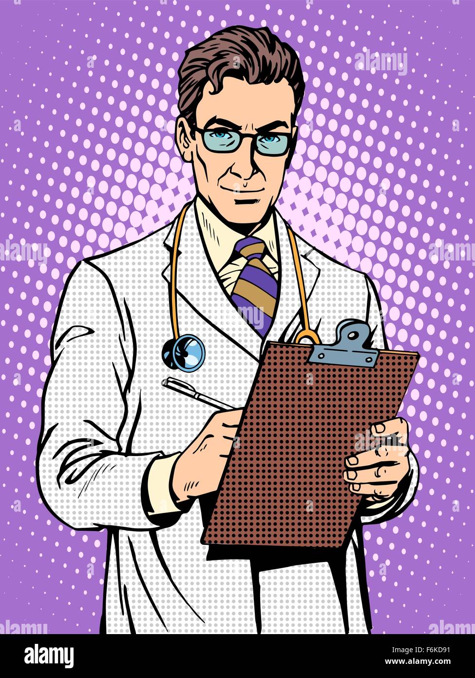 Doctor physician with stethoscope Stock Vector