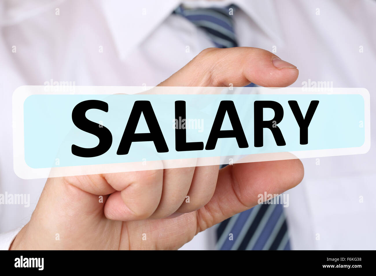 Businessman business concept with salary wages money finance boss employee Stock Photo