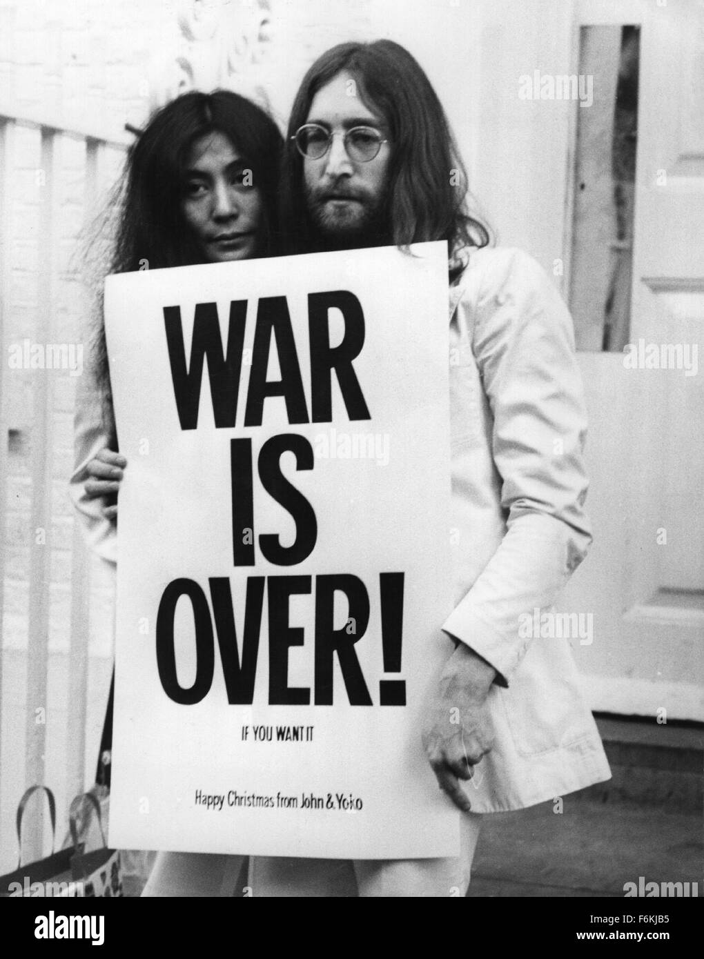 RELEASE DATE: September 1, 2006. MOVIE TITLE: The U.S. vs. John Lennon. STUDIO: Lions Gate Films. PLOT: A documentary on the life of John Lennon, with a focus on the time in his life when he transformed from a musician into an antiwar activist. PICTURED: YOKO ONO and JOHN LENNON. Stock Photo