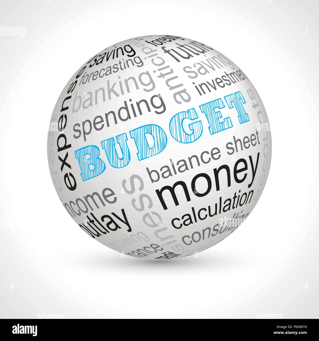 Budget theme sphere with keywords full vector Stock Vector