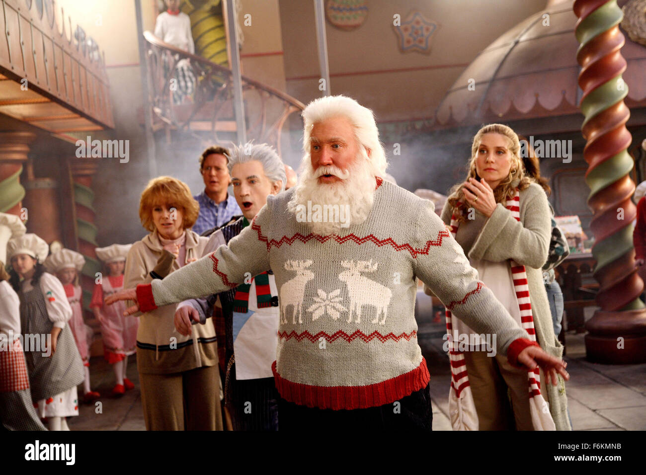 RELEASE DATE: November 3, 2006. MOVIE TITLE: Santa Clause 3: The Escape Clause. STUDIO: Walt Disney Pictures. PLOT: Santa (Allen), aka Scott Calvin, is faced with double-duty: how to keep his new family happy, and how to stop Jack Frost from taking over Christmas. PICTURED: ANN-MARGRET as Sylvia Newman, JUDGE REINHOLD as Neil Miller, MARTIN SHORT as Jack Frost, TIM ALLEN as Santa / Scott Calvin and ELIZABETH MITCHELL as Mrs. Claus / Carol. Stock Photo