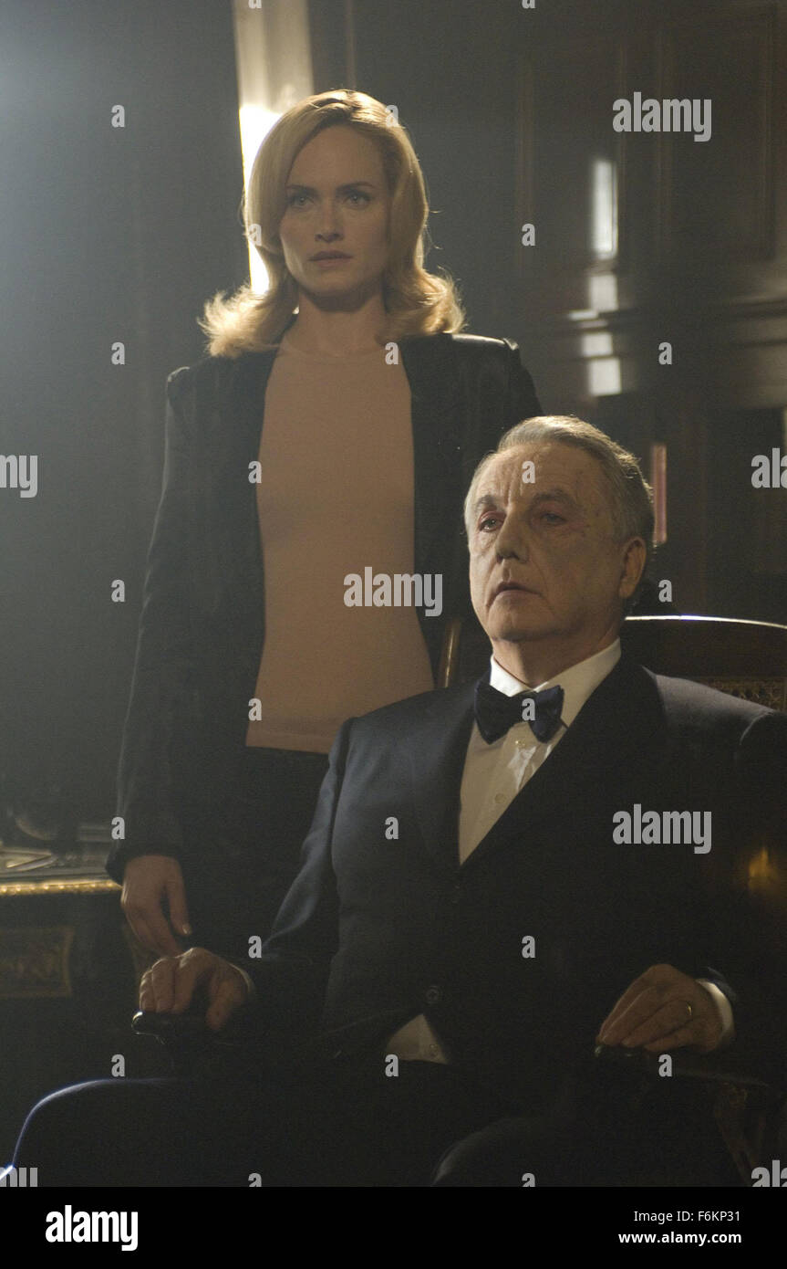 RELEASE DATE: March 2007. MOVIE TITLE: Dead Silence. STUDIO: Universal Pictures. PLOT: A widower returns to his hometown to search for answers to his wife's murder, which may be linked to the ghost of a murdered ventriloquist. PICTURED: AMBER VALETTA as Ella Ashen, BOB GUNTON as Edward Ashen. Stock Photo