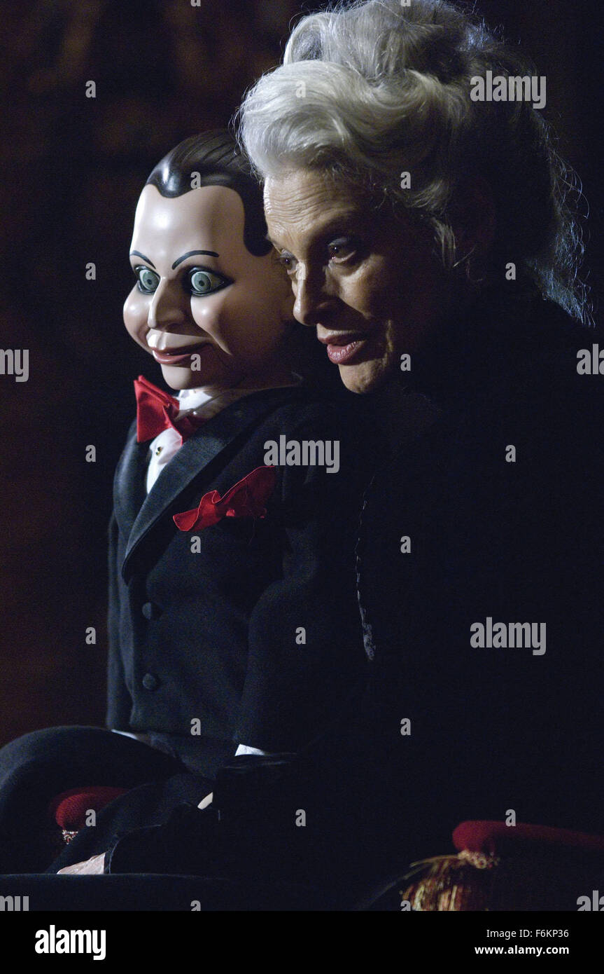 RELEASE DATE: March 2007. MOVIE TITLE: Dead Silence. STUDIO: Universal Pictures. PLOT: A widower returns to his hometown to search for answers to his wife's murder, which may be linked to the ghost of a murdered ventriloquist. PICTURED:  JUDITH ROBERTS as Ventriloquist Mary Shaw. Stock Photo