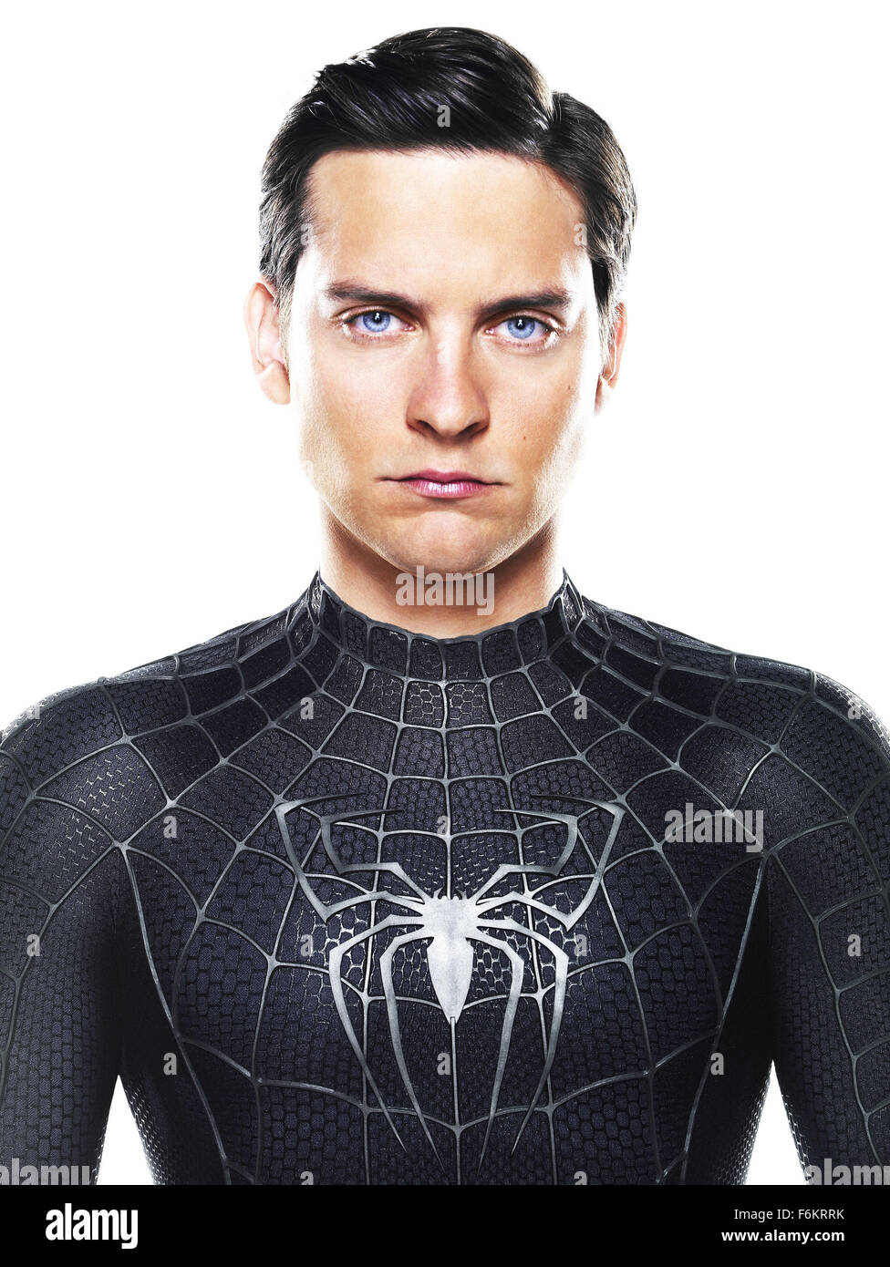 May 01, 2007 - New York, NY, USA - RELEASE DATE: May 4, 2007. DIRECTOR: Sam Raimi. STUDIO: Columbia Pictures. PLOT: A strange black entity from another world bonds with Peter Parker and causes inner turmoil as he contends with new villains, temptations, and revenge. PICTURED: TOBEY MAGUIRE (Peter Parker/Spider-Man). (Credit Image: c Columbia Pictures) RESTRICTIONS: This is a publicly distributed film, television or publicity photograph. Non-editorial use may require additional clearances. Stock Photo