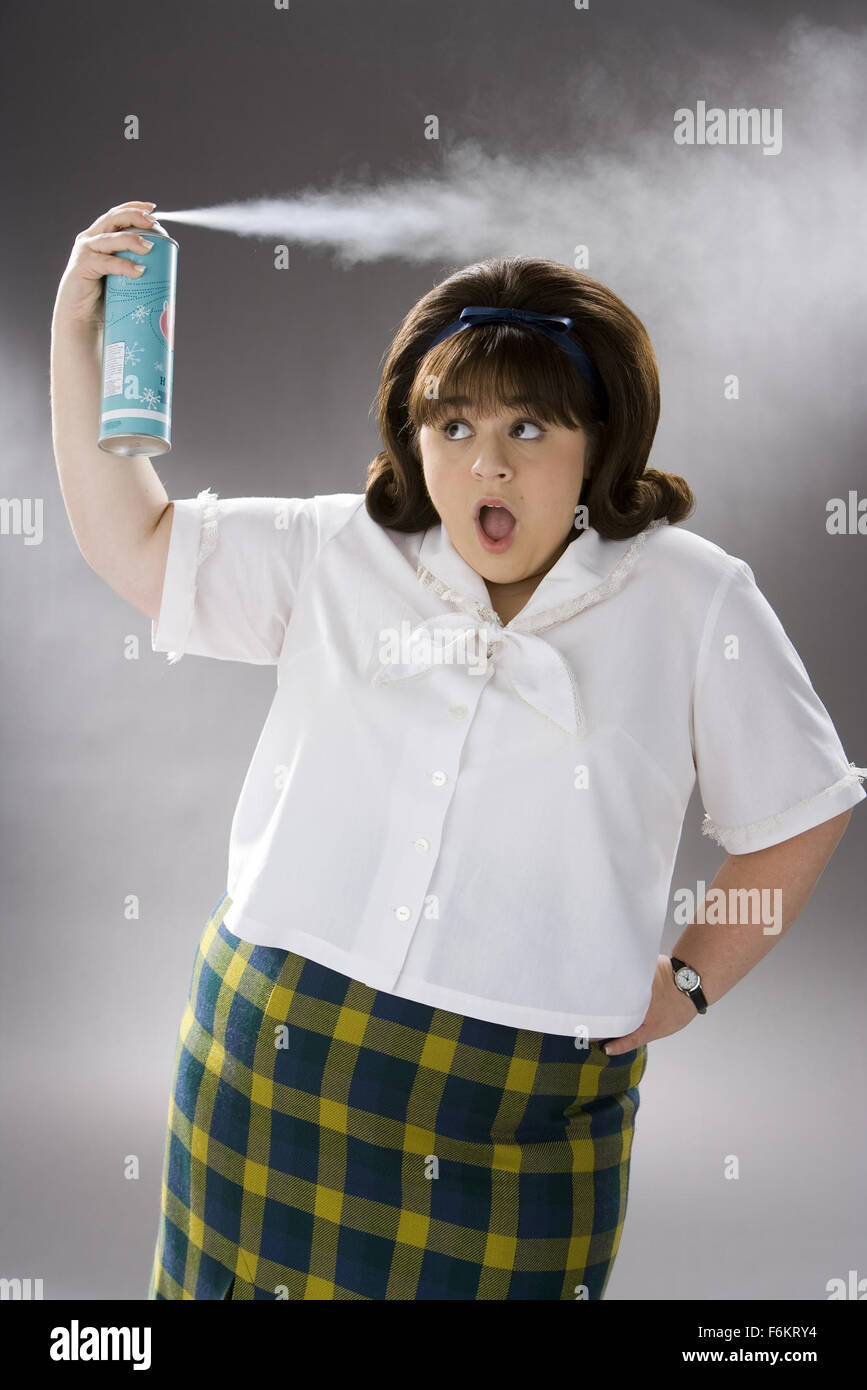 RELEASE DATE: July 20, 2007. MOVIE TITLE: Hairspray - STUDIO: Storyline Entertainment/New Line Cinema. PLOT: Pleasantly plump teenager Tracy Turnblad (Blonsky) teaches 1962 Baltimore a thing or two about integration after landing a spot on a local TV dance show. PICTURED: Actress NIKKI BLONSKY as Tracy Turnblad. Stock Photo