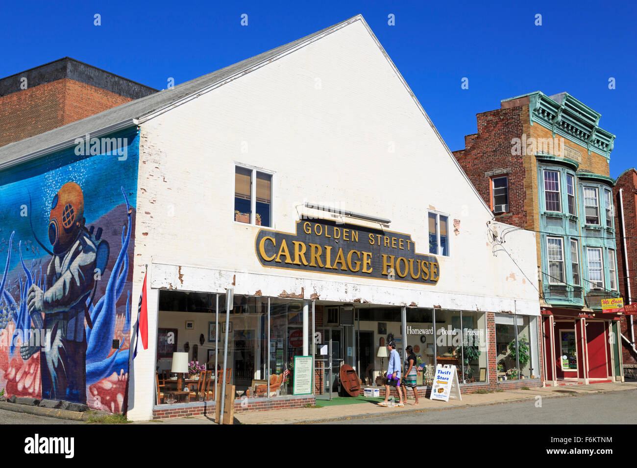Mural, The Carriage House, New London, Connecticut, USA Stock Photo