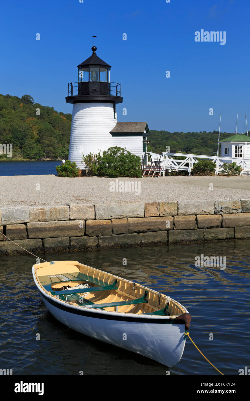 Brant Point Lighthouse, Mystic Seaport, Mystic, Connecticut, USA Stock
