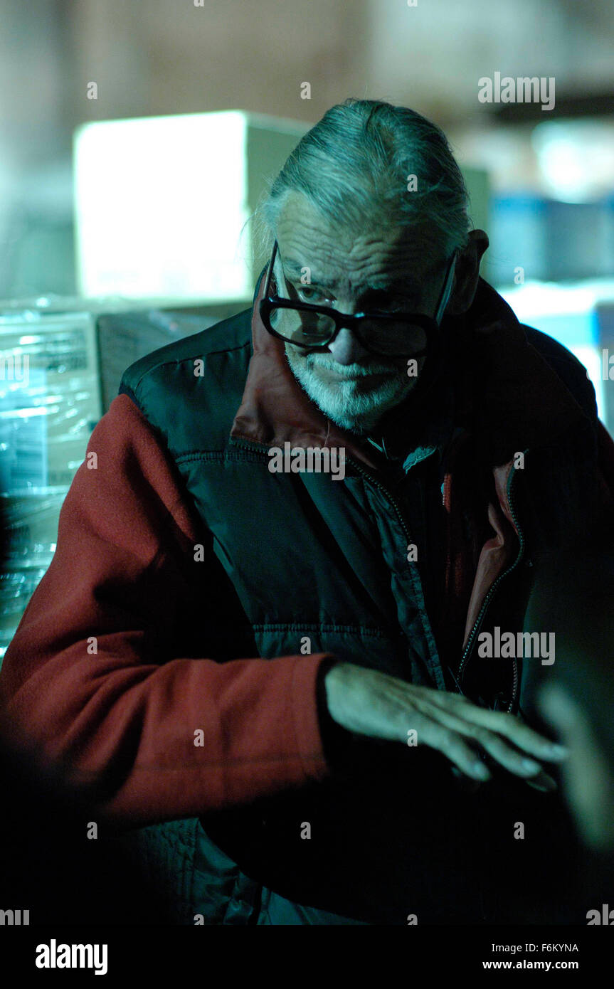 RELEASE DATE: Sep 08, 2007. MOVIE TITLE: Diary of the Dead. STUDIO: Artfire Films. PLOT: A group of young film students run into real-life zombies while filming a horror movie of their own. PICTURED: Director GEORGE ROMERO, on the set of his film. Stock Photo