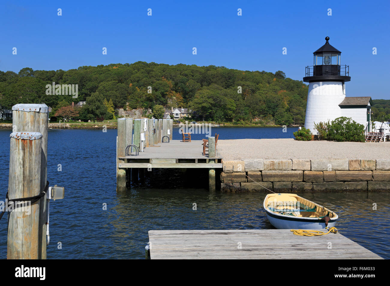 Brant Point Lighthouse, Mystic Seaport, Mystic, Connecticut, USA Stock