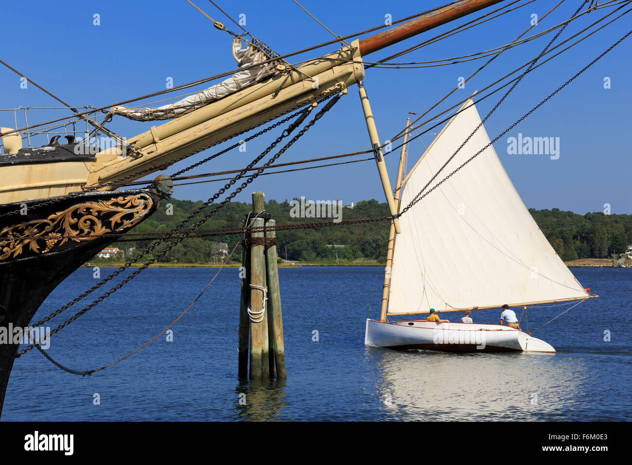 Sail boat, Mystic River, Mystic, Connecticut, USA Stock Photo Alamy