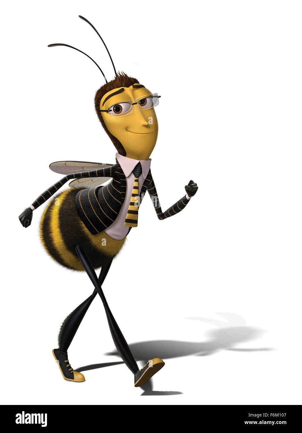 RELEASE DATE: November 2, 2007. MOVIE TITLE: Bee Movie - STUDIO: Paramount Pictures. PLOT: Barry B. Benson (Seinfeld), a bee who has just graduated from college, is disillusioned at his lone career choice: making honey. On a special trip outside the hive, Barry's life is saved by Vanessa (Zellweger), a florist in New York City. As their relationship blossoms, he discovers humans actually eat honey, and subsequently decides to sue us. PICTURED: JERRY SEINFELD as the voice of Barry B. Benson. Stock Photo