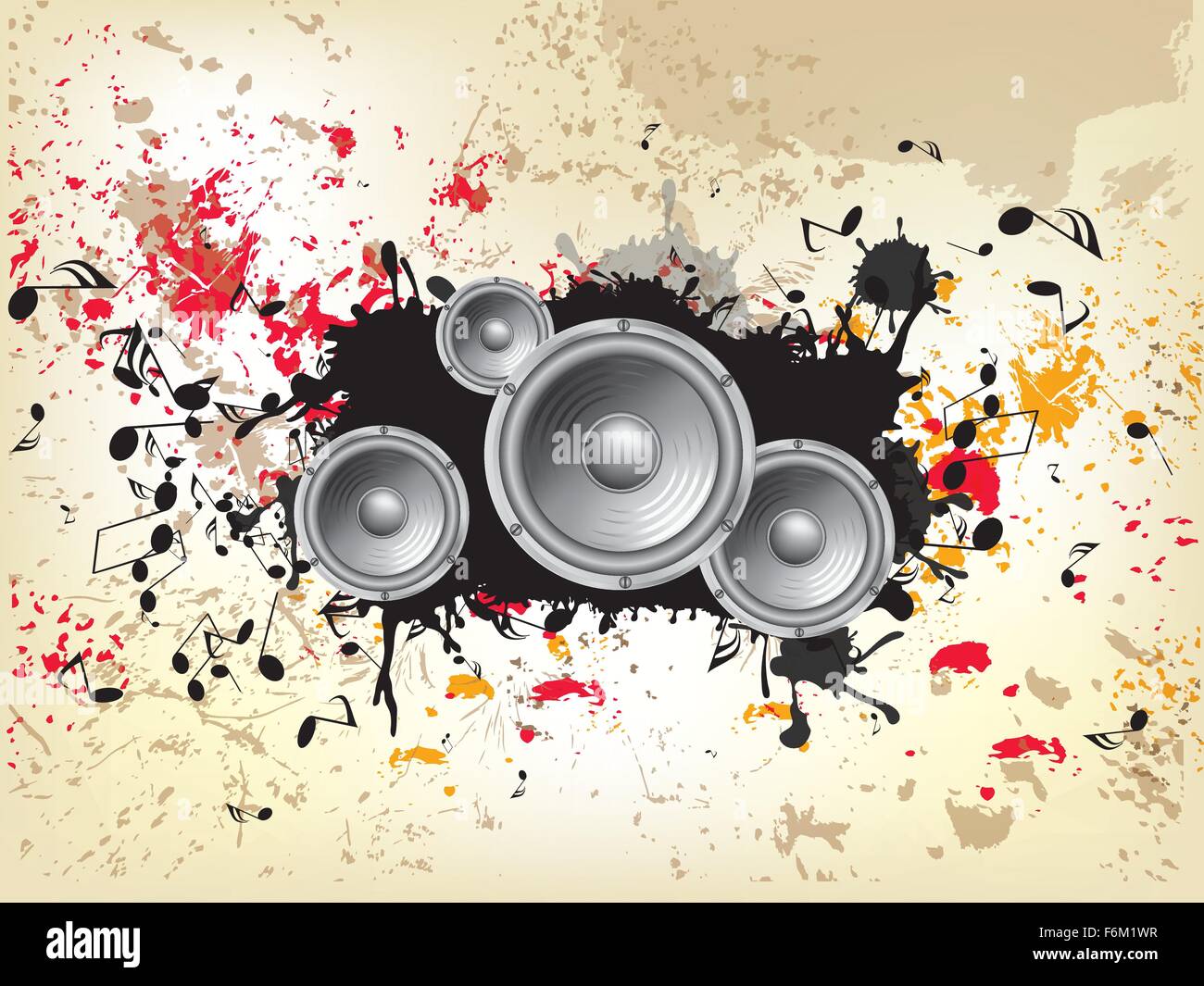 grunge musical background theme. Abstract vector illustration with background. Stock Vector