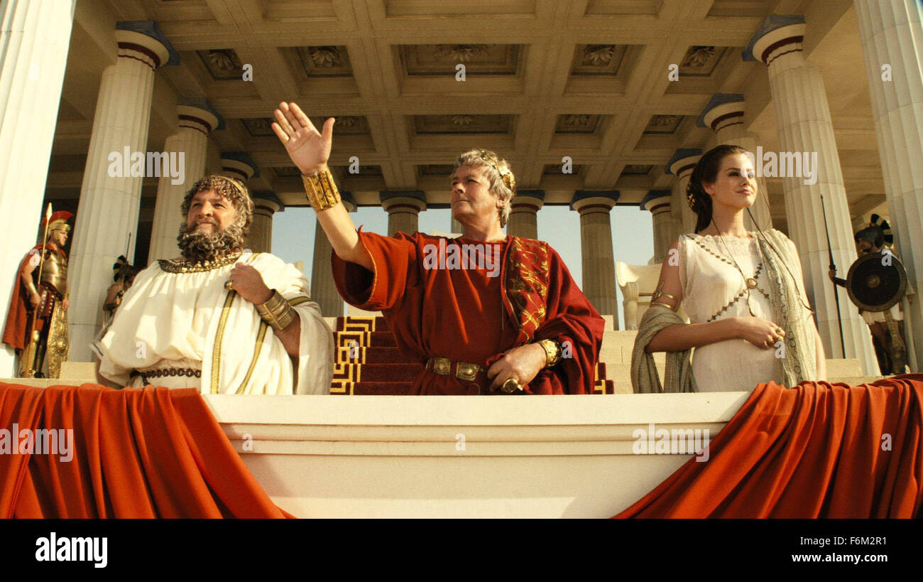 RELEASE DATE: February 1, 2008 (UK release). MOVIE TITLE: Asterix at the Olympic Games aka Asterix aux jeux olympiques - STUDIO: Pathe Renn Productions. PLOT: Comedy about first Olympic Games in Rome. PICTURED:  ALAIN DELON as Jules Cesar (Julius Caesar). Stock Photo