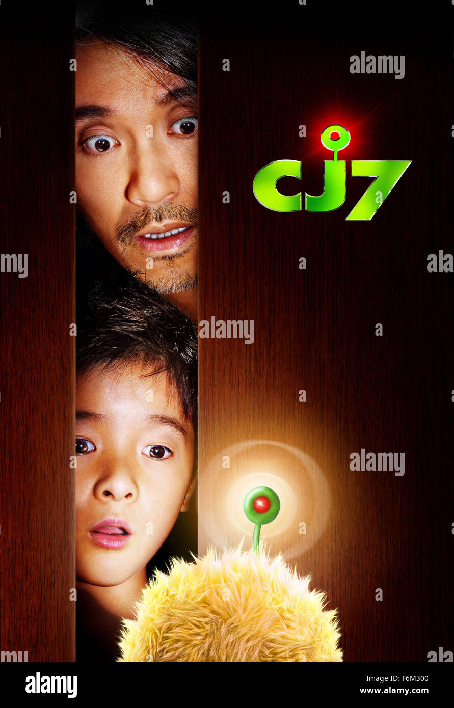 RELEASE DATE: Jan 30, 2008. MOVIE TITLE: Cheung Gong 7 hou, aka A Hope, aka CJ7. STUDIO: Sony Pictures. PLOT: A poor Chinese laborer learns important lessons after his son gets a strange new toy. PICTURED: STEPHEN CHOW as Ti, JIAO XU as Dicky, Movie Poster. Stock Photo