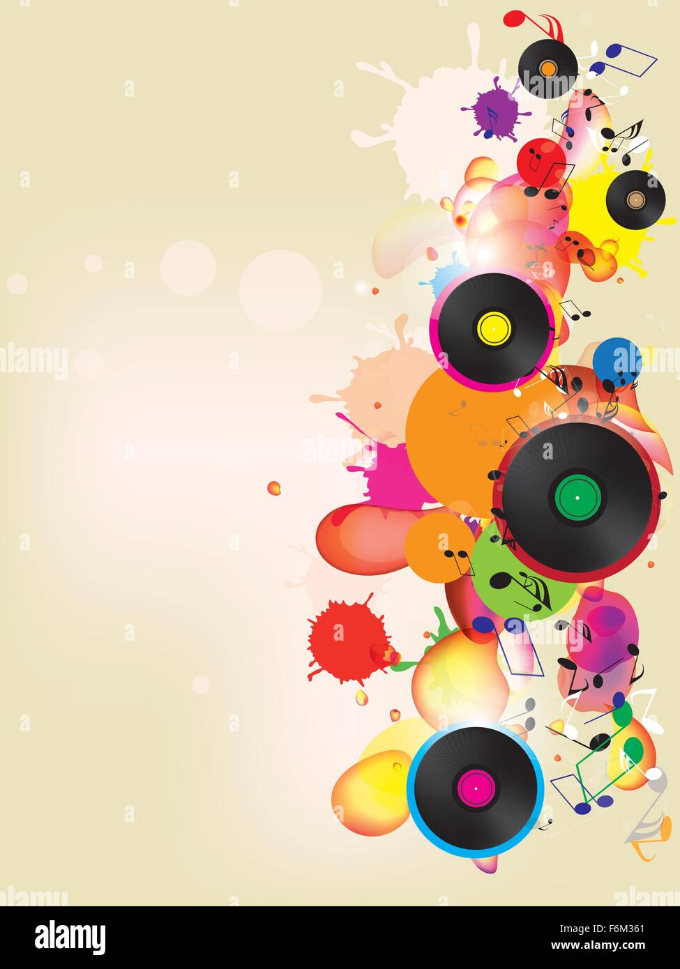 abstract colored background with vinyl and musical note Stock Vector ...