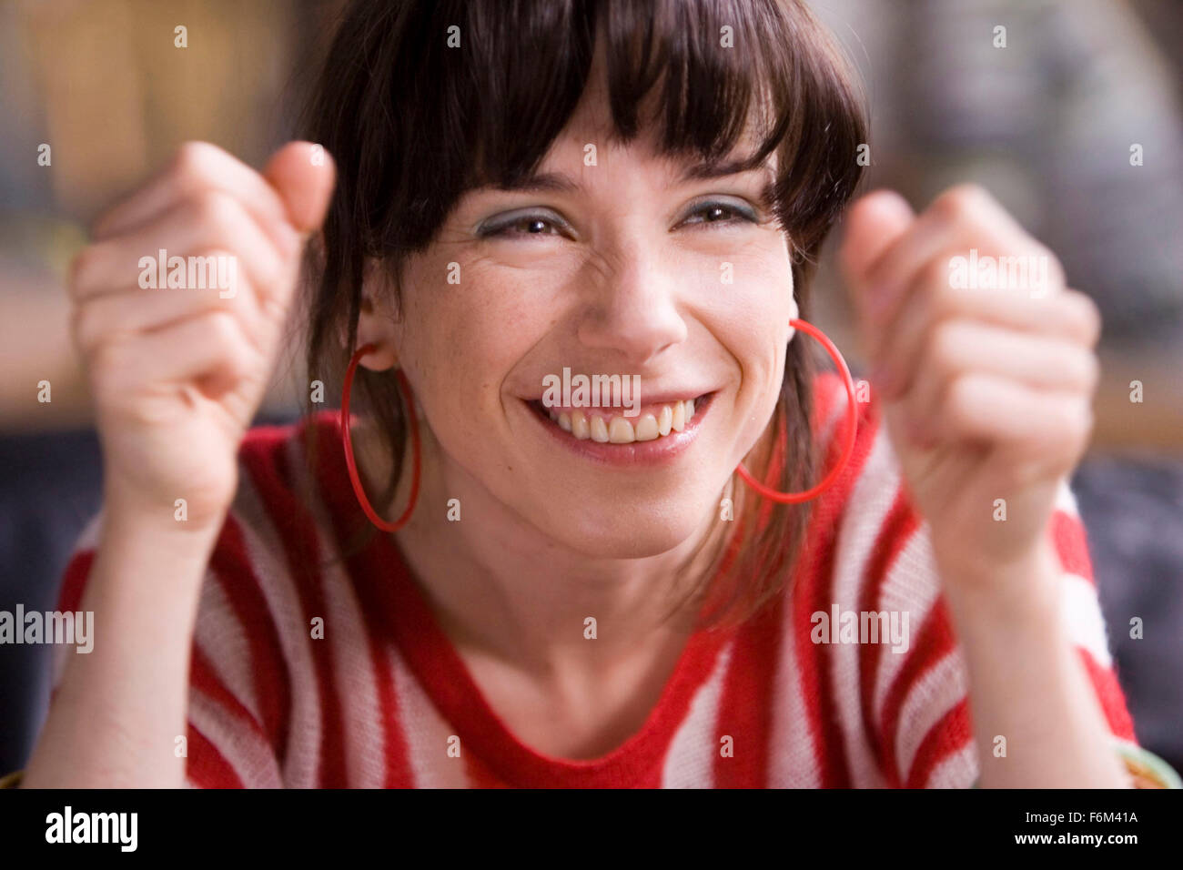 RELEASE DATE: Feb 12, 2008. MOVIE TITLE: Happy-Go-Lucky. STUDIO: Miramax Films. PICTURED: SALLY HAWKINS as Poppy. Stock Photo