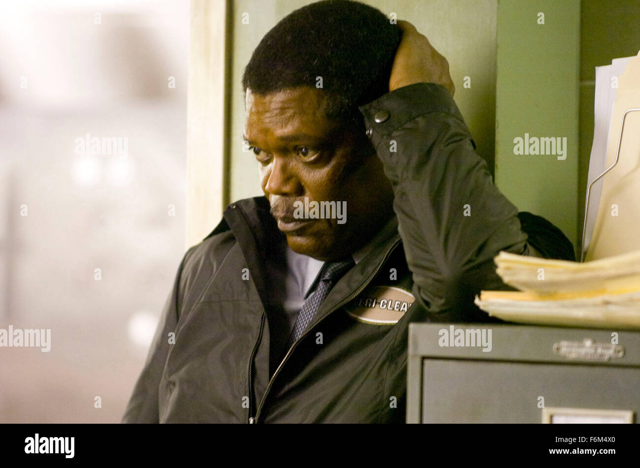 RELEASE DATE: May 27, 2008. MOVIE TITLE: Cleaner. STUDIO: Odeon. PLOT: A former cop who now earns a wage as a crime scene cleaner unknowingly participates in a cover-up at his latest job. PICTURED: SAMUEL L. JACKSON as Tom Carver. Stock Photo