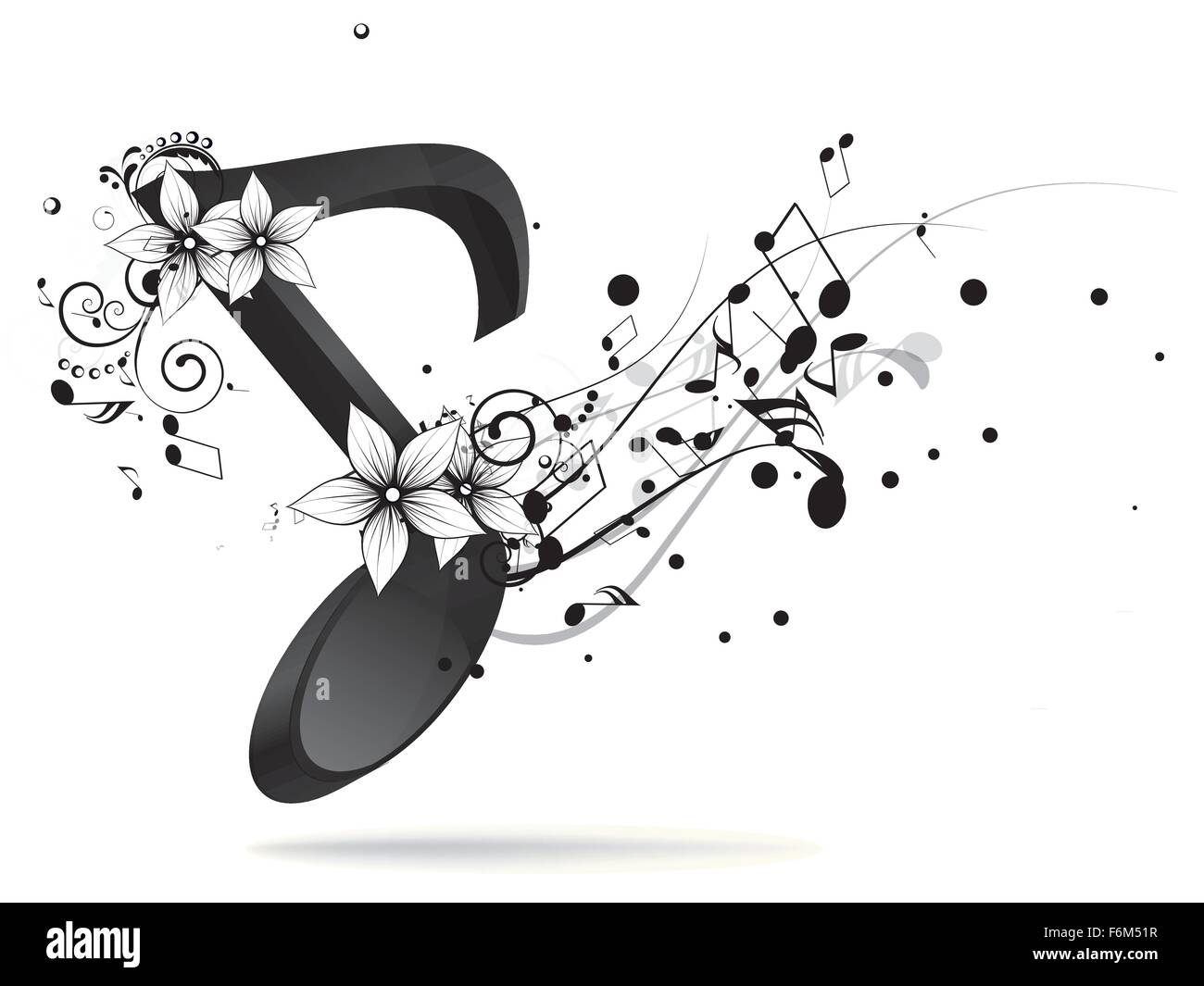Abstract music background with notes. Stock Vector