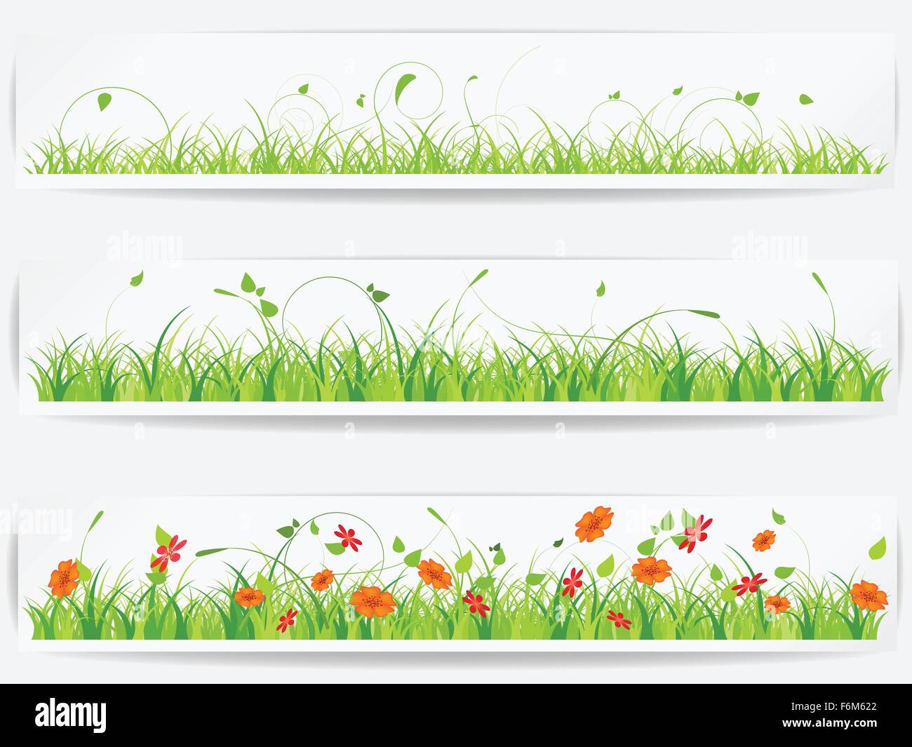 Set of backgrounds with vector green grass Stock Vector Image & Art - Alamy