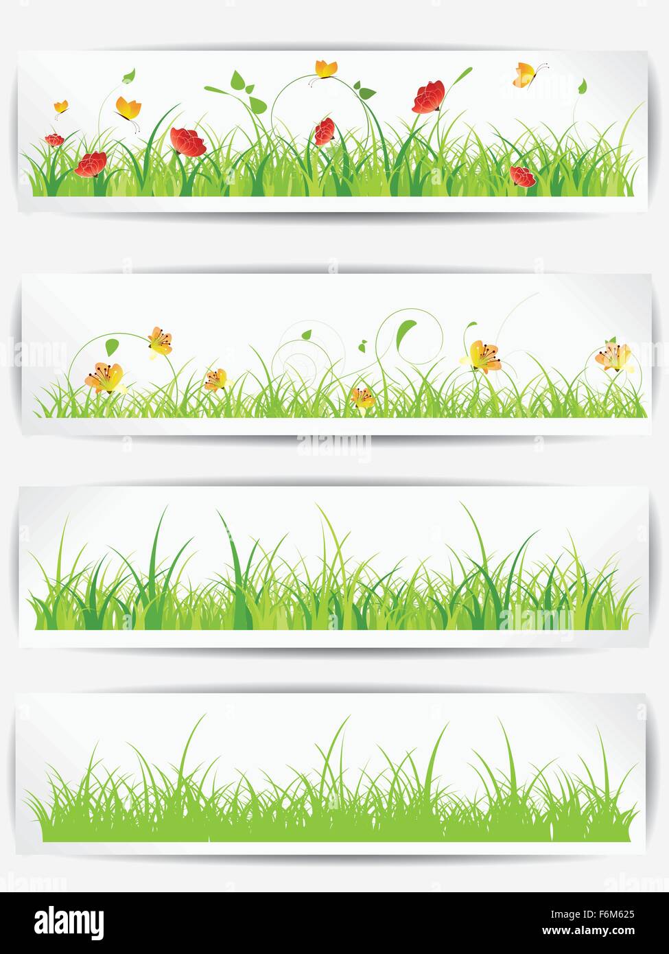 Set of backgrounds with vector green grass Stock Vector Image & Art - Alamy