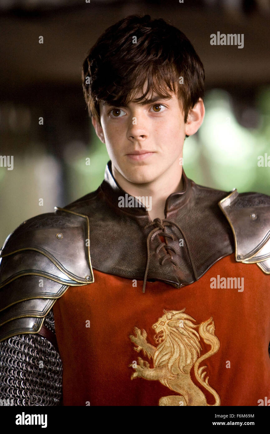 RELEASE DATE: May 16, 2008. MOVIE TITLE: The Chronicles of Narnia: Prince Caspian. STUDIO: Walt Disney Pictures. PLOT: The Pevensie siblings return to Narnia, where they are enlisted to once again help ward off an evil king and restore the rightful heir to the land's throne, Prince Caspian. PICTURED: SKANDAR KEYNES as Edmund Pevensie. Stock Photo