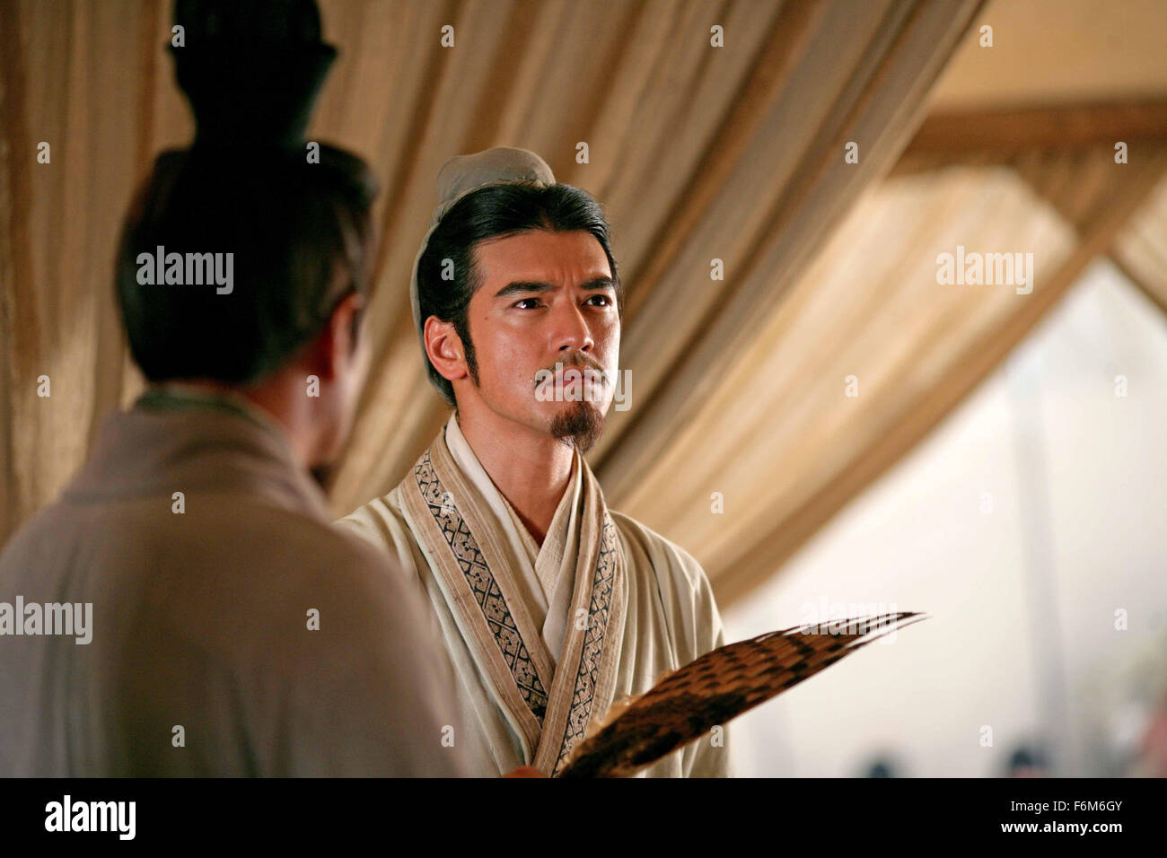 RELEASE DATE: July 10, 2008. MOVIE TITLE: Red Cliff. STUDIO: Avex Entertainment. PLOT: Based on the events during the Three Kingdoms period in Ancient China in which specifically told in the title, The Battle of Red Cliffs. PICTURED: TAKESHI KANESHIRO as Zhuge Liang. Stock Photo