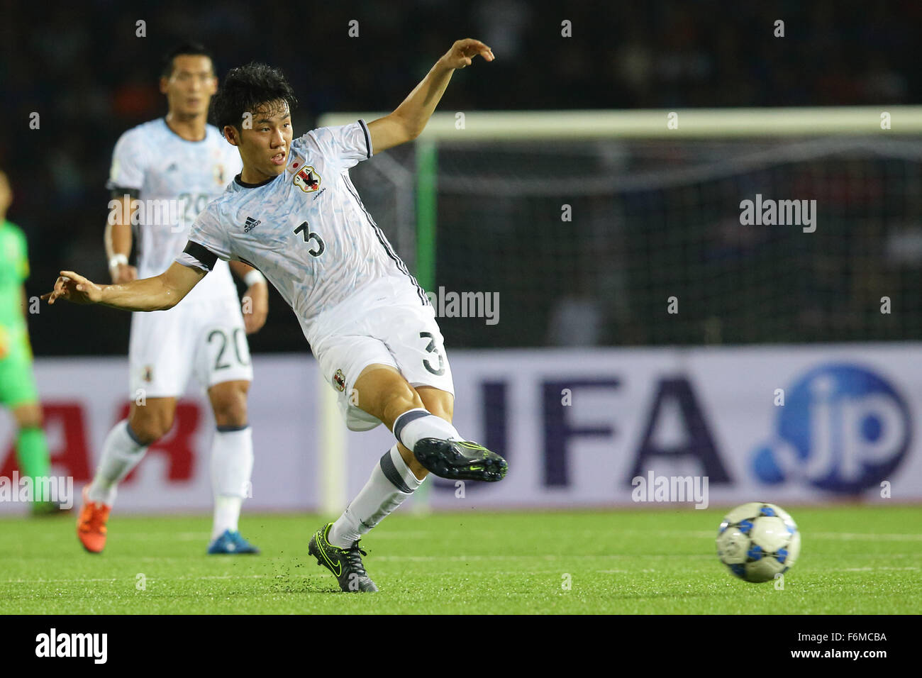 Cambodia. 17th Nov, 2015. Wataru Endo (JPN), NOVEMBER 17, 2015 - Football/Soccer : FIFA World Cup Russia 2018 Asian Qualifier Second Round Group E match between Cambodia and Japan at Phnom Penh the National stadium, in Cambodia. © AFLO/Alamy Live News Stock Photo